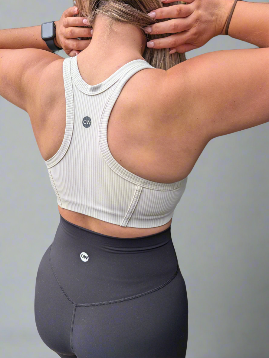 OW Ribbed Crop - Pearl
