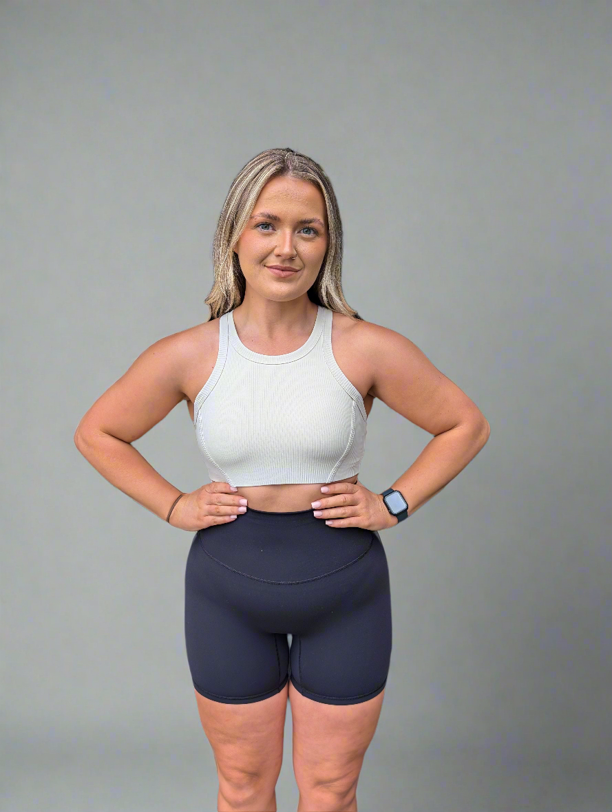 OW Ribbed Crop - Pearl