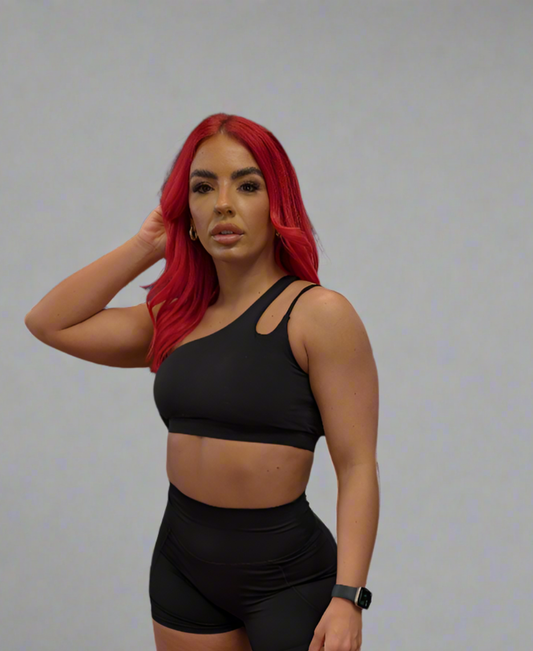 PWR One Shoulder Bra - Black