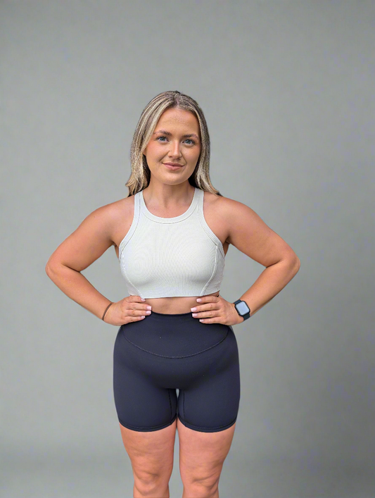 OW Ribbed Crop - Pearl