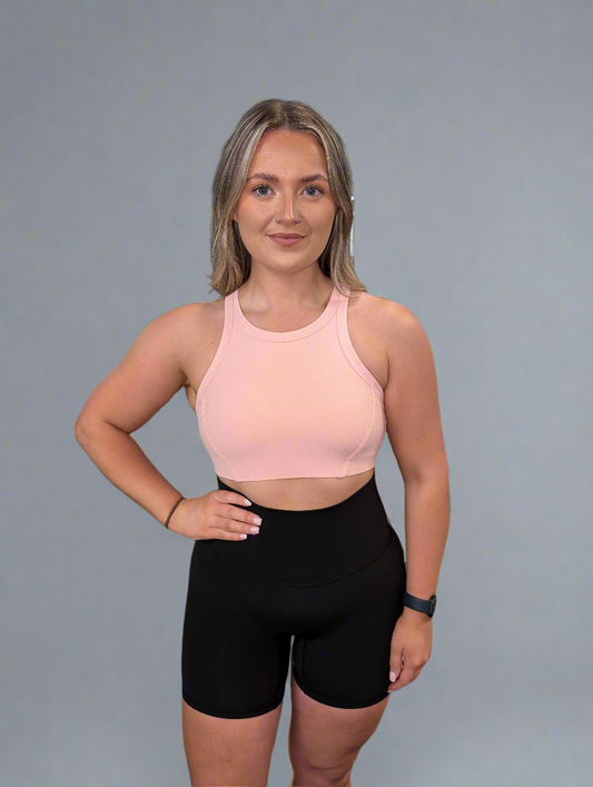 OW Ribbed Crop Top - Petal